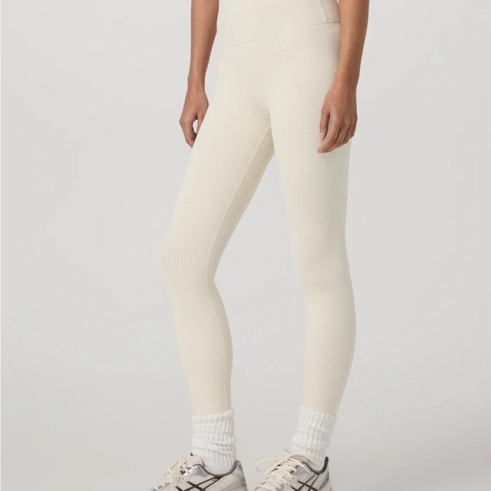 Cream Textured Leggings